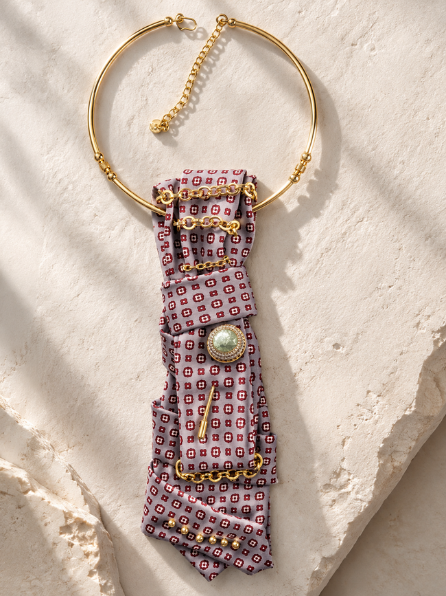 collana cravatta gioiello completa