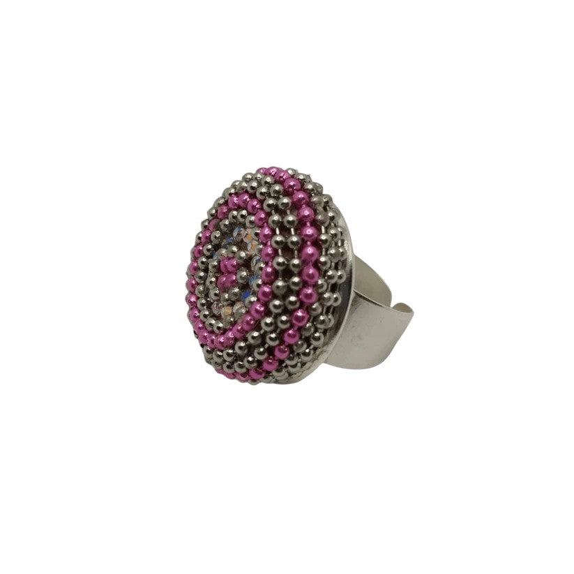 ANELLO ROCKABILLY METALLIC FUCSIA