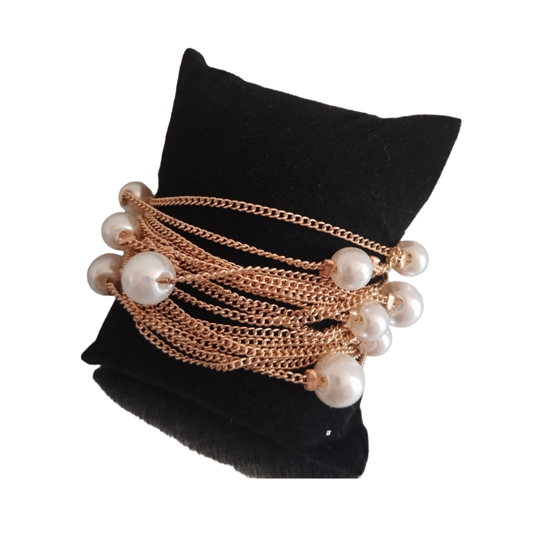 Bracciale Multifilo Perle Gold