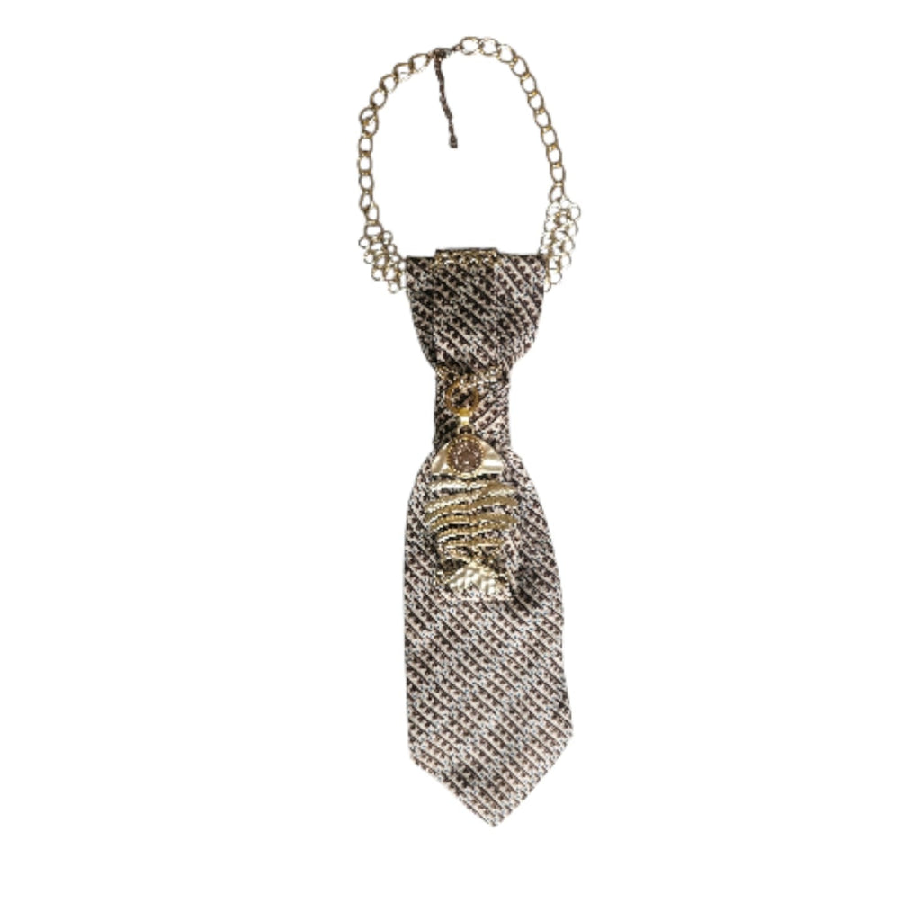 Collana Cravatta Gioiello Gold Fish by Claudia De Rosa Jewelry