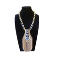 Collana donna trasformabile dorata con frange e maxi pendente – Claudia De Rosa Jewelry