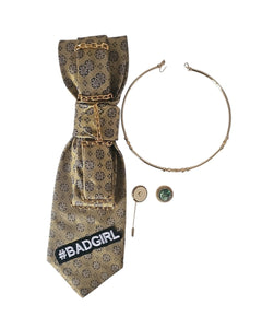 Cravatta Gioiello Bad Girl di Claudia De Rosa Jewelry con componenti modulari e Clap Calamita®