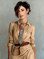 Cravatta gioiello Silver Night indossata da modella con pendente Nereide trasformabile in collana e dettagli argento rosé su look elegante serale