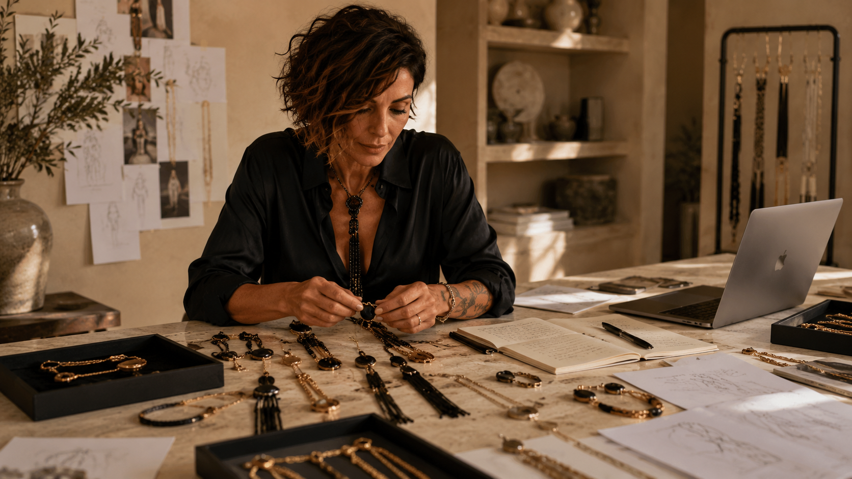 Claudia De Rosa al tavolo di lavoro