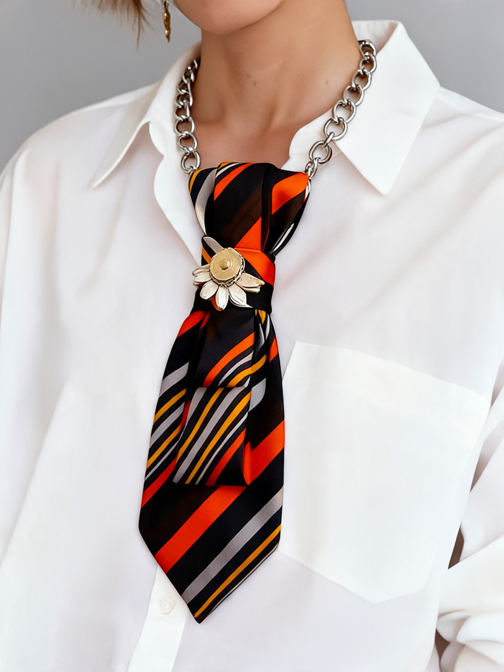 N.3 Cravatta Gioiello Stripes Fire