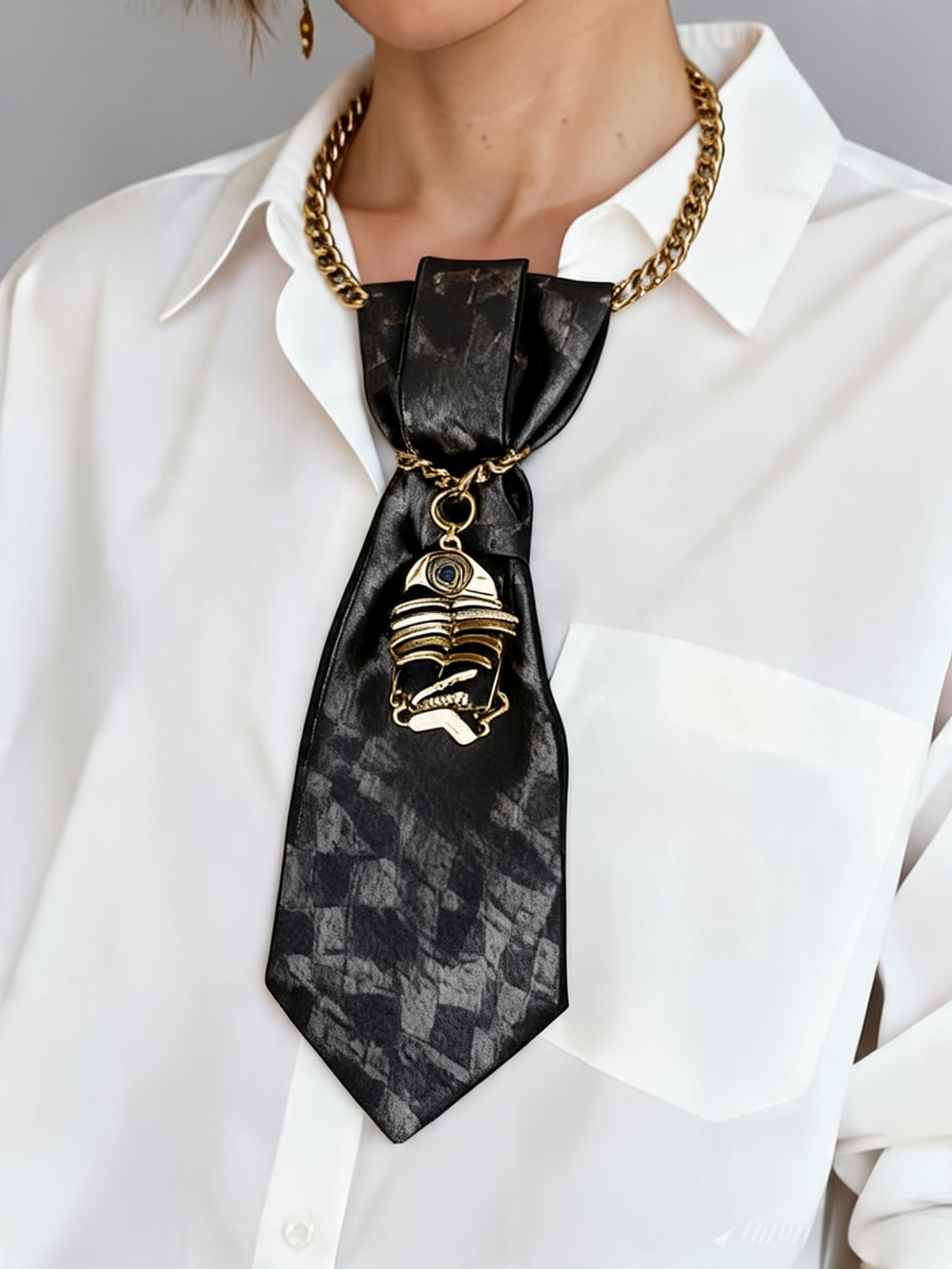 N.6 Cravatta Gioiello Mystic Fish Gold