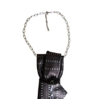 dettaglio nodo e catena collare della Collana Cravatta Gioiello Urban Warrior by claudia de rosa jewelry
