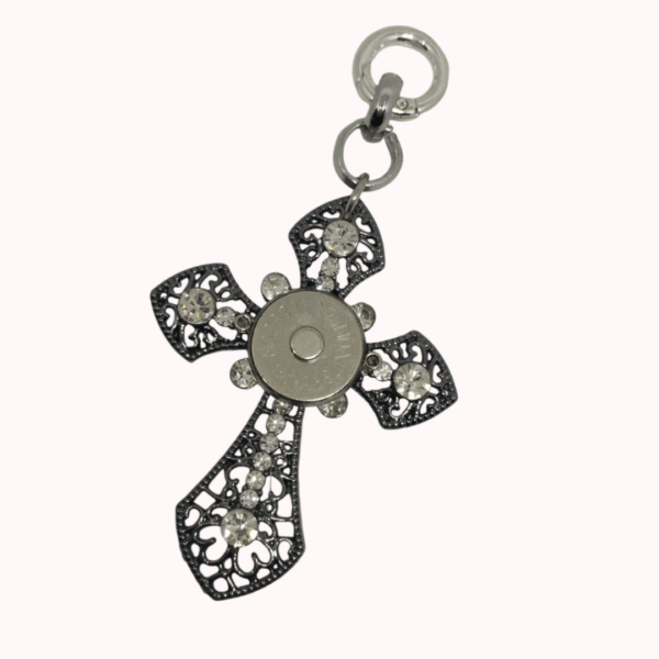 charm croce black per collana mix and match, claudia de rosa jewelry